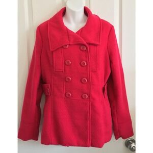 Wet Seal Junior's Jacket Sz XL Pink Wool Blend ~ Lighter Weight